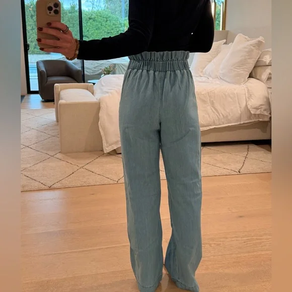 Sezane Anthon Trousers Bleach Denim - Size 4 - Picture 4 of 5